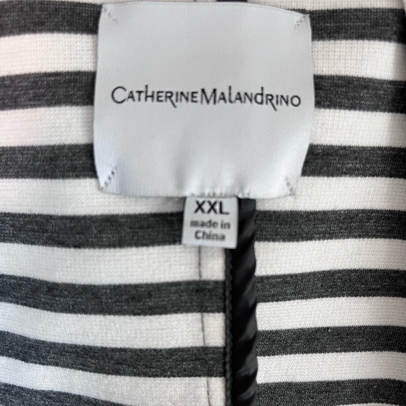 Catherine Malandrino gray and white striped blazer jacket Sz XXL - Picture 3 of 6